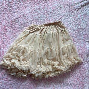 cream ruffle tule tutu skirt by American Apparel (One Size)